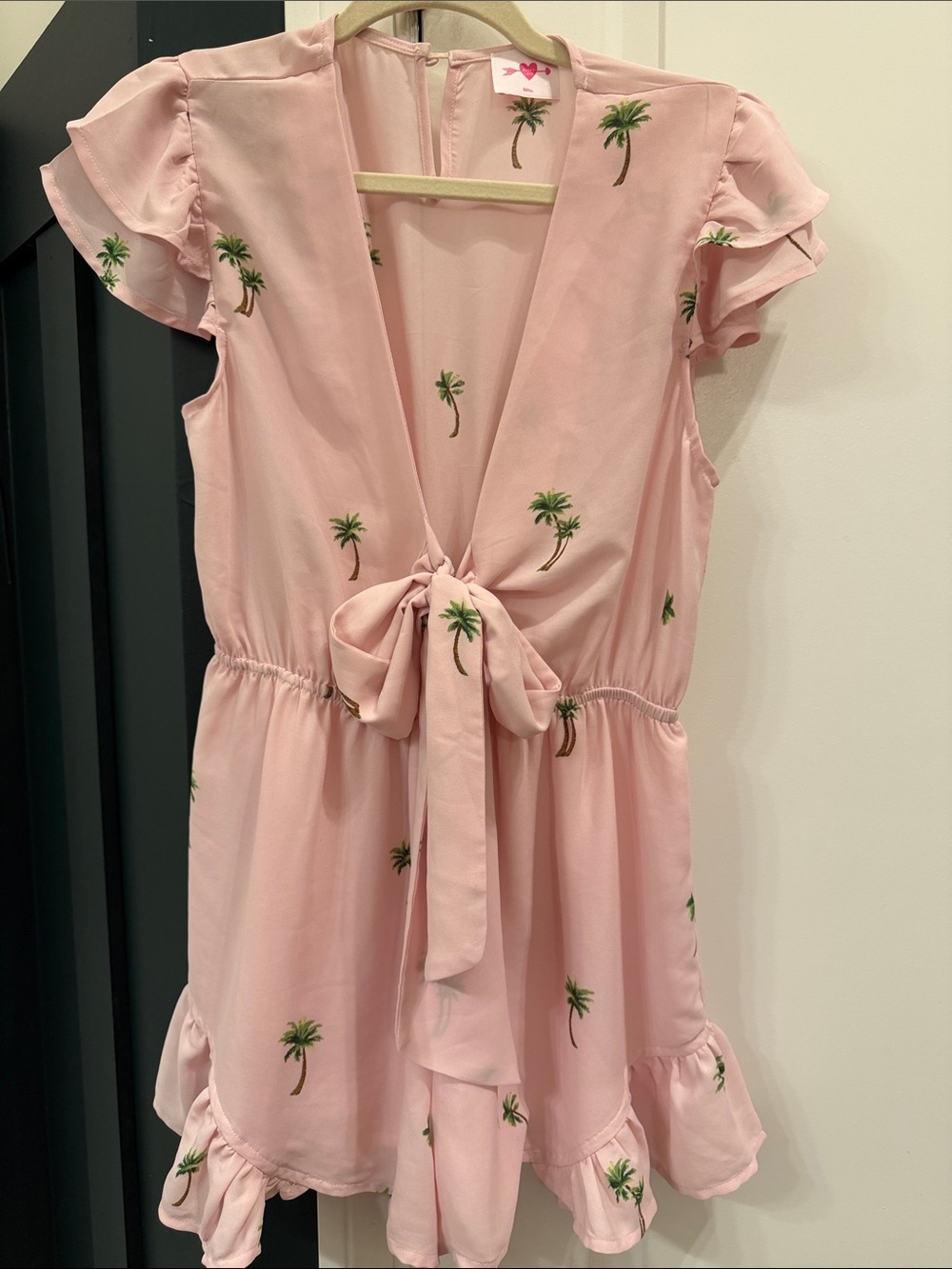 Buddy Love Pink Palm Print Romper EUC
